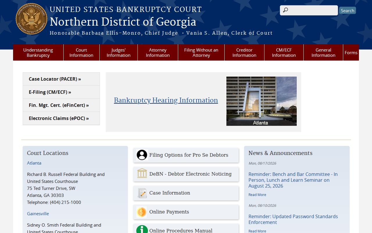 Bartow County bankruptcy case search