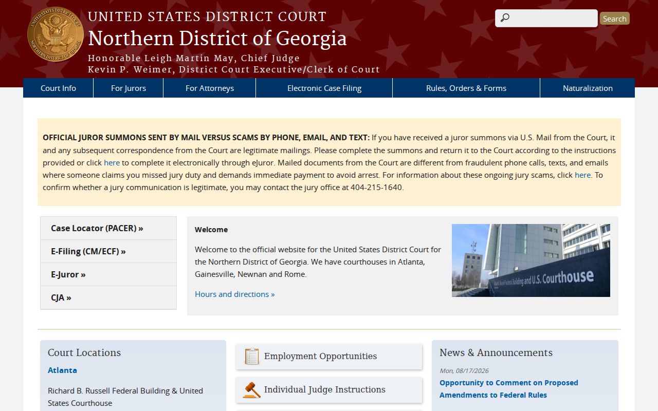 Federal court source separate from Bartow County criminal dockets