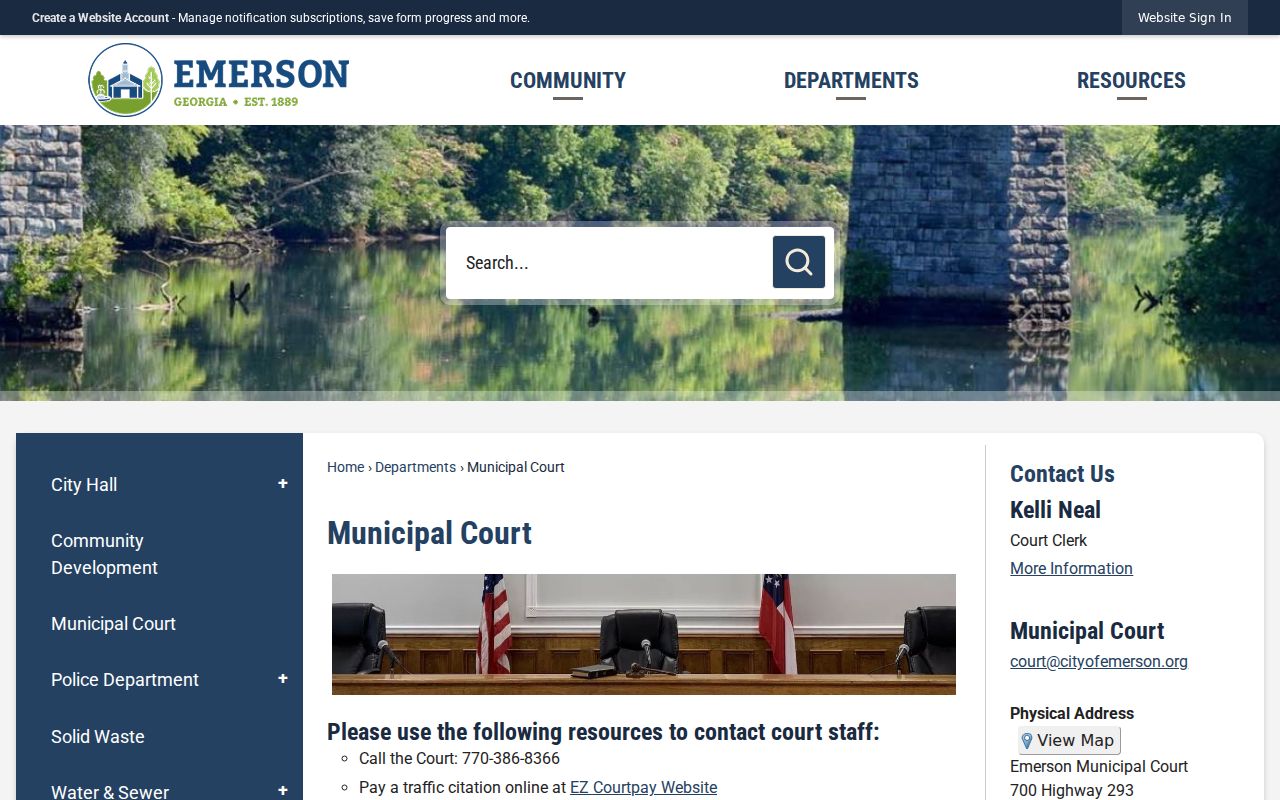 Official Emerson Municipal Court information page