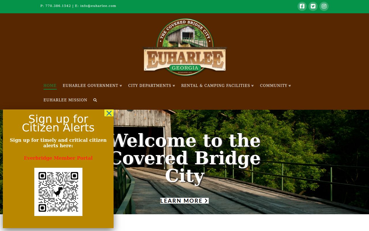 Official Euharlee city website and municipal information